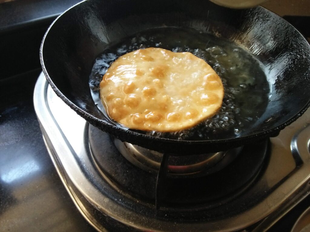 Pakwan fried in a pan