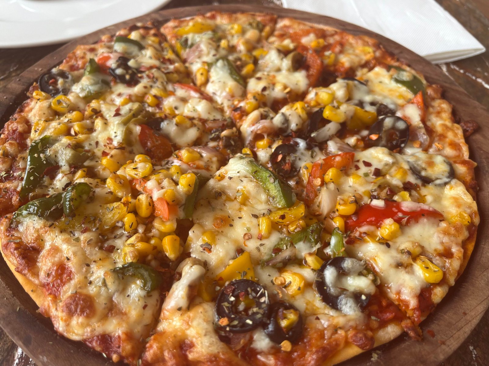 Pizza at the restaurant in palm Spring Hotel